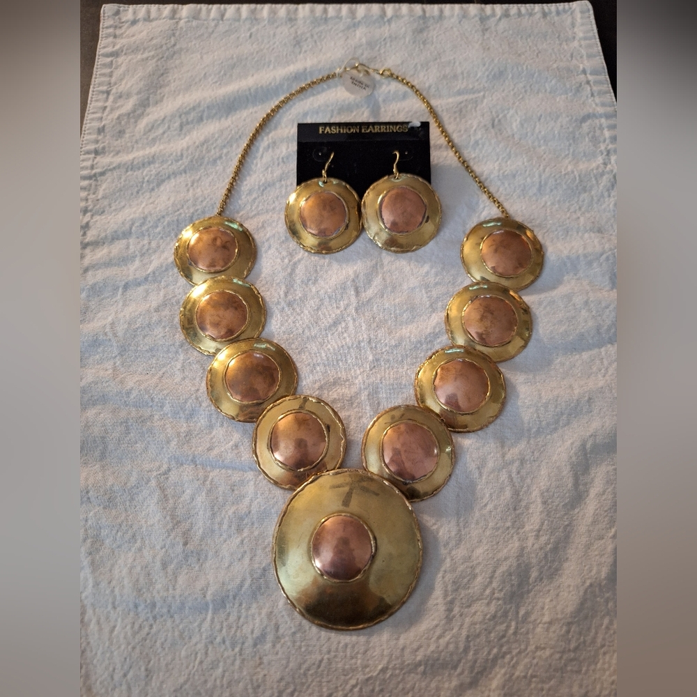 Copper and Brass Jewelry Set